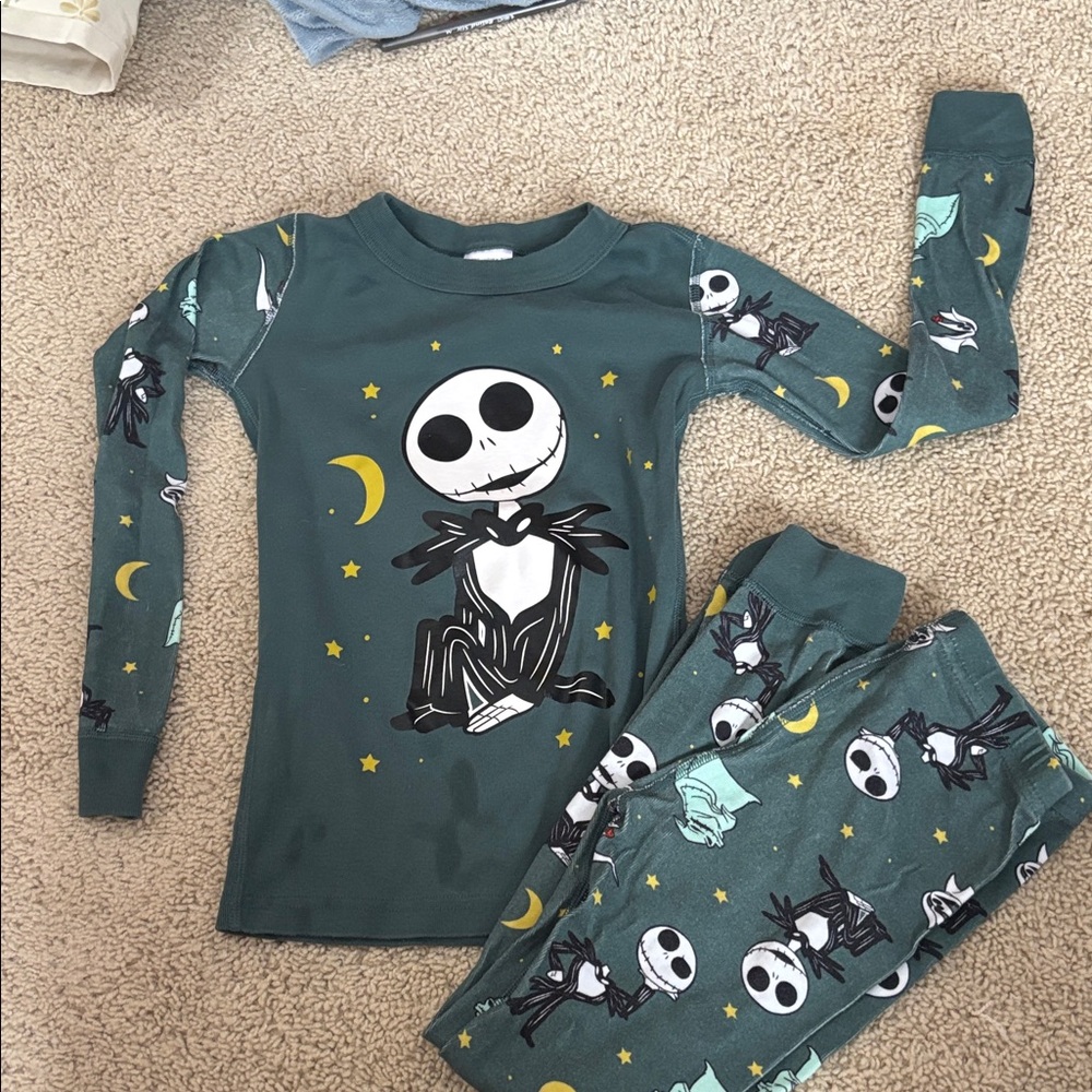 Hanna Andersson Dark Teal Jack Skellington Pajama Set